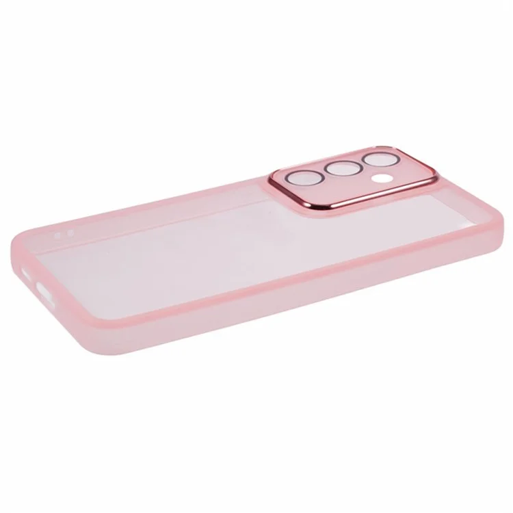Серия Wanlonfeng DKSM Для Samsung Galaxy S23 fe TPU Case Case Case Crame Phone Cope с Помощью Закаленного Стекла - Прозрачный Розовый