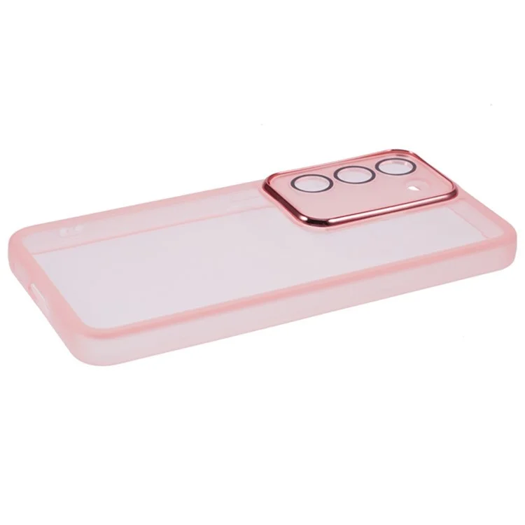 Серия Wanlonfeng DKSM Для Samsung Galaxy S23 TPU Case Case Case Case Phone Cope с Закаленным Стеклом - Прозрачный Розовый