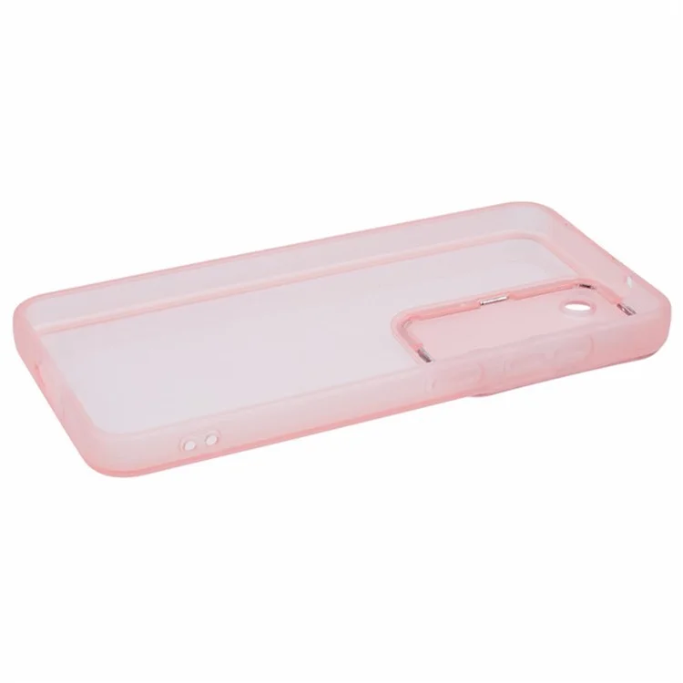 Серия Wanlonfeng DKSM Для Samsung Galaxy S23 TPU Case Case Case Case Phone Cope с Закаленным Стеклом - Прозрачный Розовый