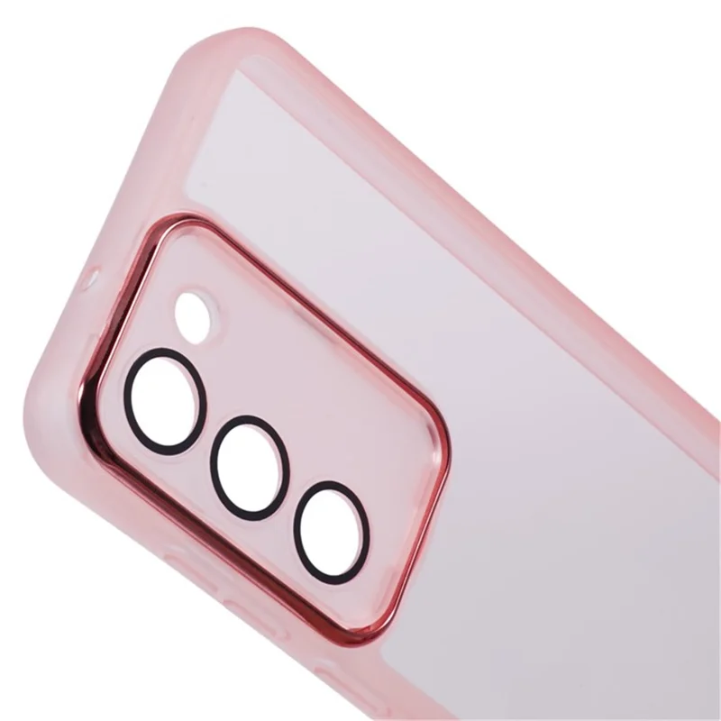 Серия Wanlonfeng DKSM Для Samsung Galaxy S23 TPU Case Case Case Case Phone Cope с Закаленным Стеклом - Прозрачный Розовый