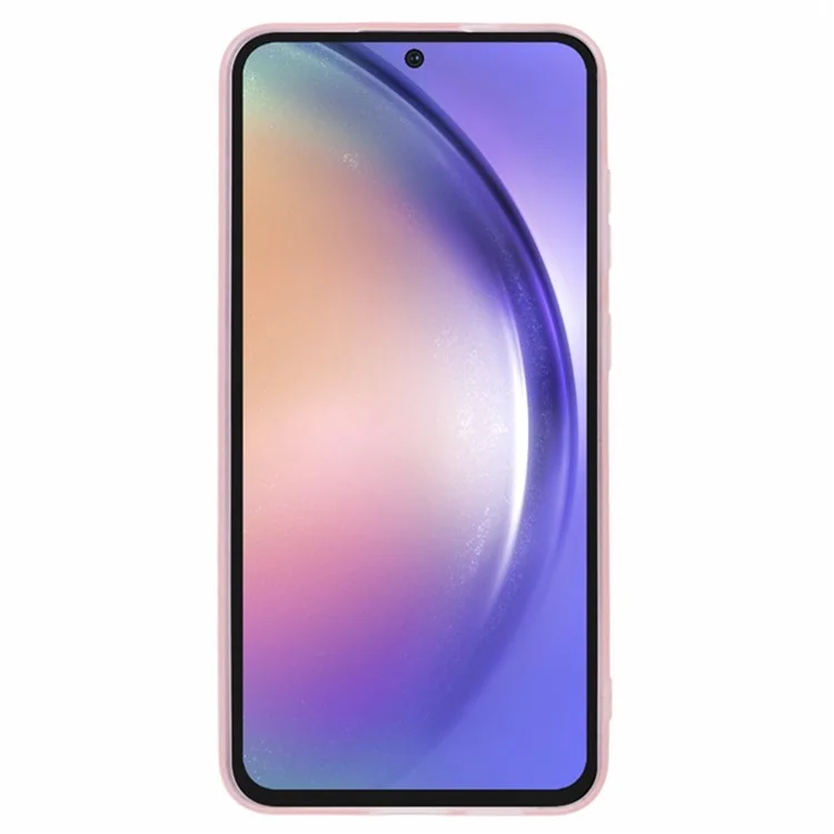 Серия Wanlonfeng DKSM Для Samsung Galaxy A35 5G TPU Case Case Case Case Prame Phone Cope с Измеренным Стеклом - Прозрачный Розовый