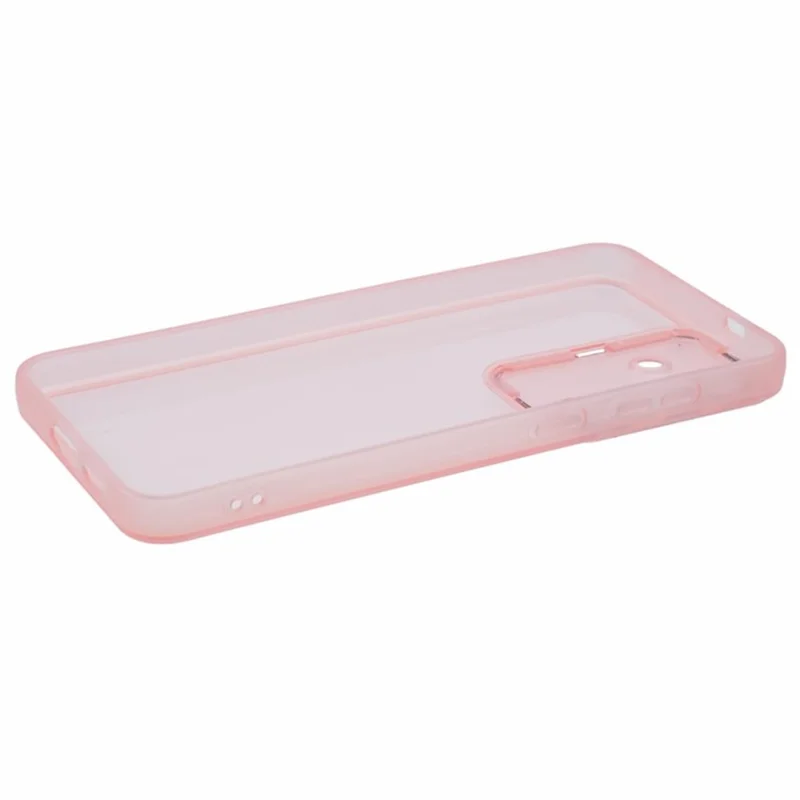 WANLONFENG DKSM Series for Samsung Galaxy A25 5G (Global) TPU Case Electroplated Frame Phone Cover with Tempered Glass - Transparent Pink