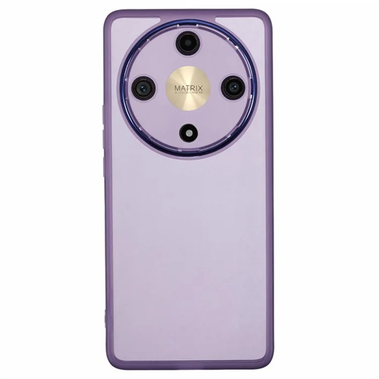 Wanlonfeng DKSM Series Для Honor X9b 5G TPU Case Case Case Case Cope Cope с Закаленным Стеклом - Прозрачный Фиолетовый