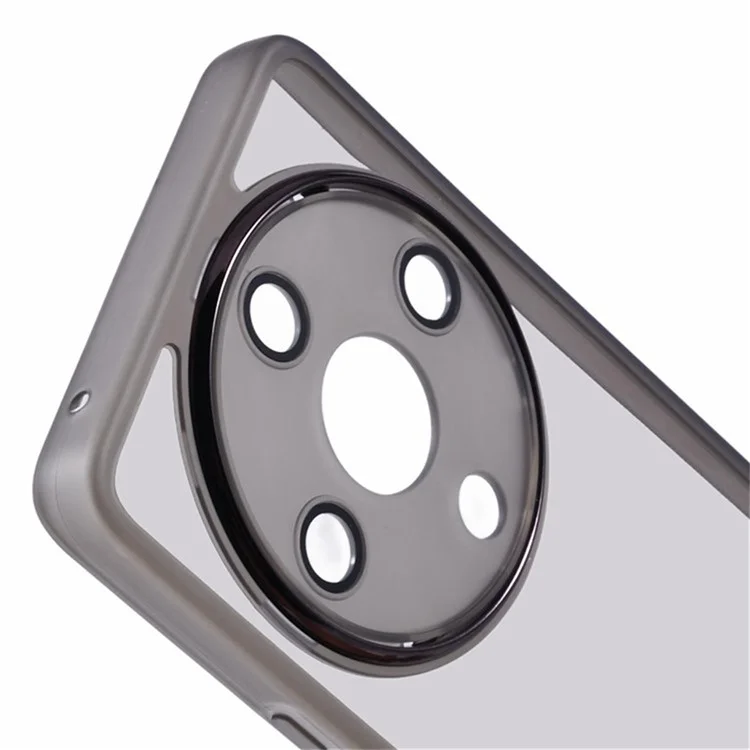 WANLONFENG DKSM Series for Honor X9a 5G TPU Case Electroplated Frame Phone Cover with Tempered Glass - Transparent Black