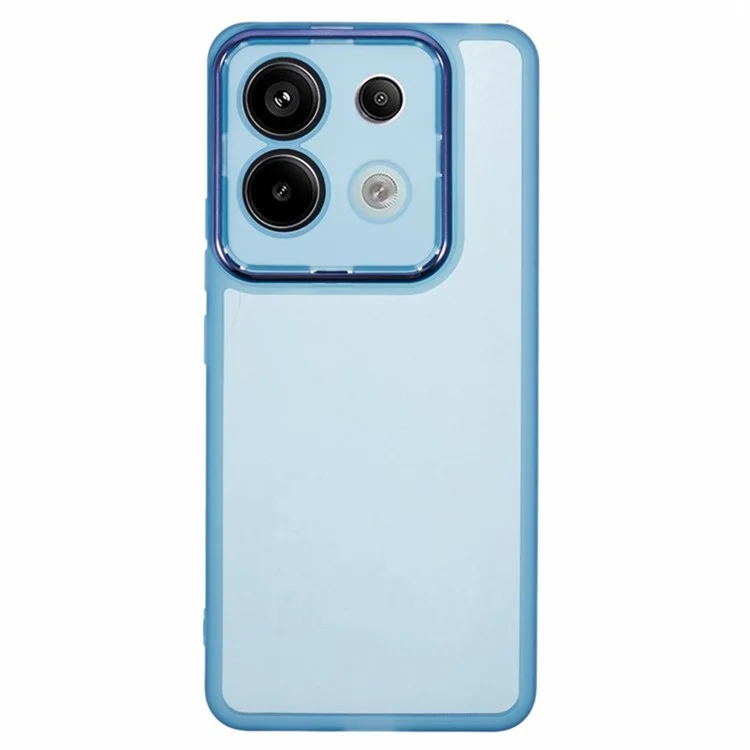 Série Wanlonfeng DKSM Para Xiaomi Poco X6 5G / Redmi Nota 13 Pro 5G TPU Caso Eletroplatado Com Vidro Temperado - Azul Transparente