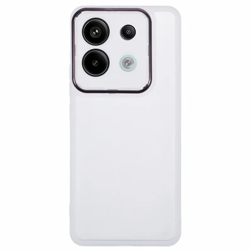 WANLONFENG DKSM Series for Xiaomi Poco X6 5G  /  Redmi Note 13 Pro 5G TPU Case Electroplated Frame with Tempered Glass - Transparent White