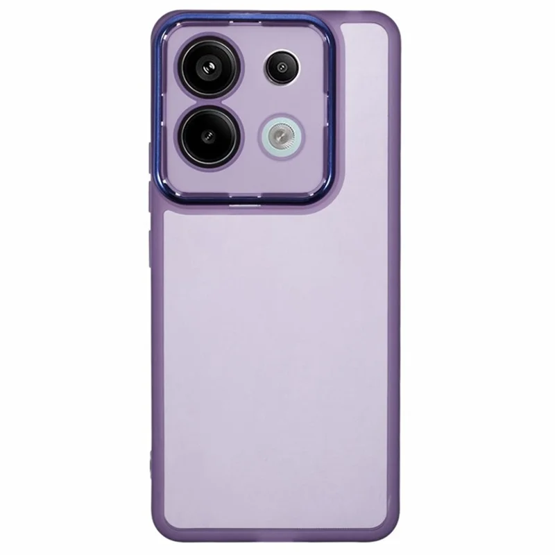 WANLONFENG DKSM Series for Xiaomi Poco X6 5G  /  Redmi Note 13 Pro 5G TPU Case Electroplated Frame with Tempered Glass - Transparent Purple