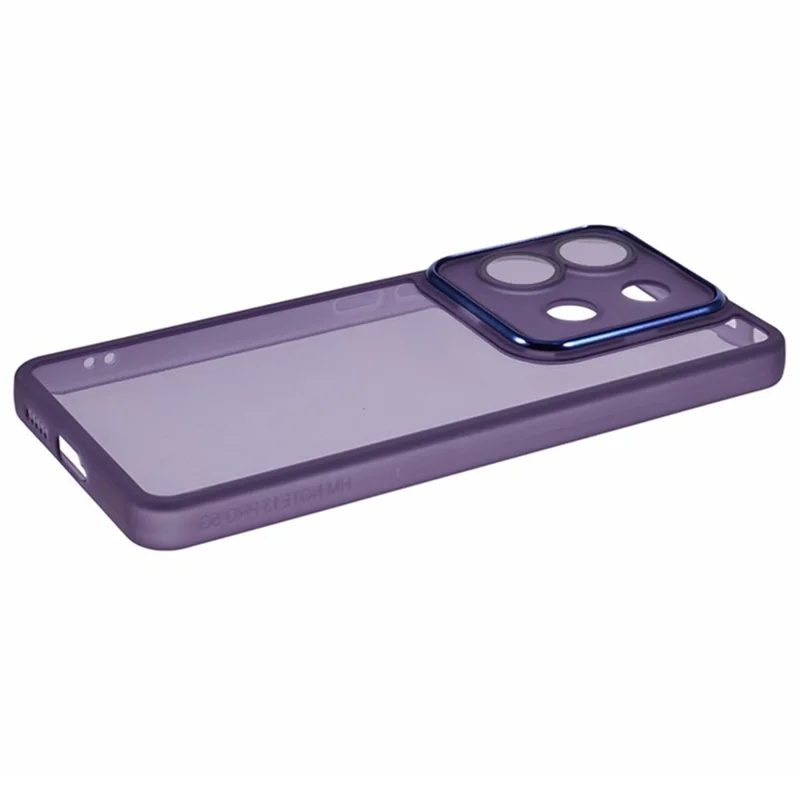 WANLONFENG DKSM Series for Xiaomi Poco X6 5G  /  Redmi Note 13 Pro 5G TPU Case Electroplated Frame with Tempered Glass - Transparent Purple