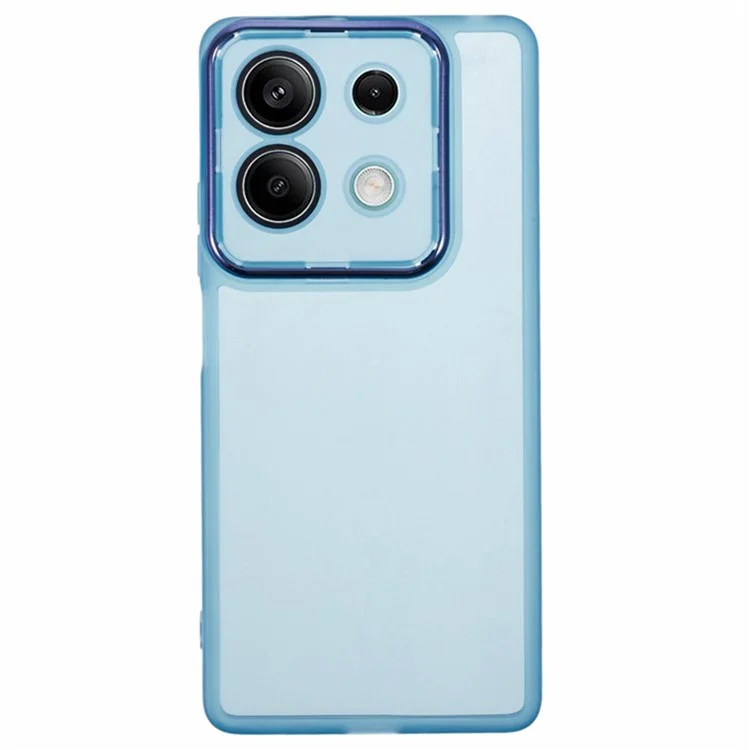WANLONFENG DKSM Series for Xiaomi Redmi Note 13 5G TPU Case Electroplated Frame with Tempered Glass - Transparent Blue
