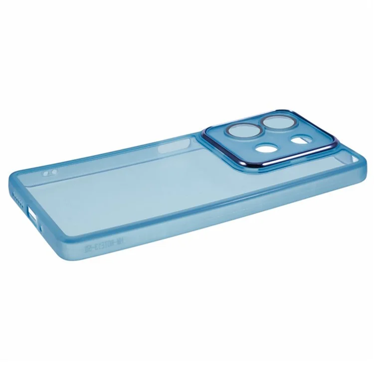 WANLONFENG DKSM Series for Xiaomi Redmi Note 13 5G TPU Case Electroplated Frame with Tempered Glass - Transparent Blue