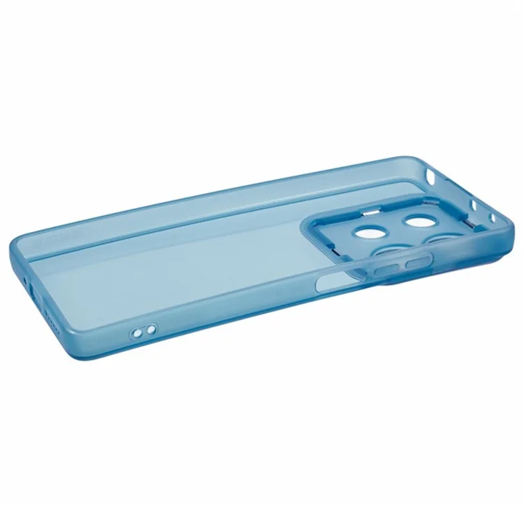 WANLONFENG DKSM Series for Xiaomi Redmi Note 13 5G TPU Case Electroplated Frame with Tempered Glass - Transparent Blue