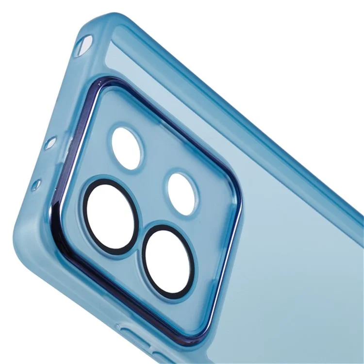 WANLONFENG DKSM Series for Xiaomi Redmi Note 13 5G TPU Case Electroplated Frame with Tempered Glass - Transparent Blue