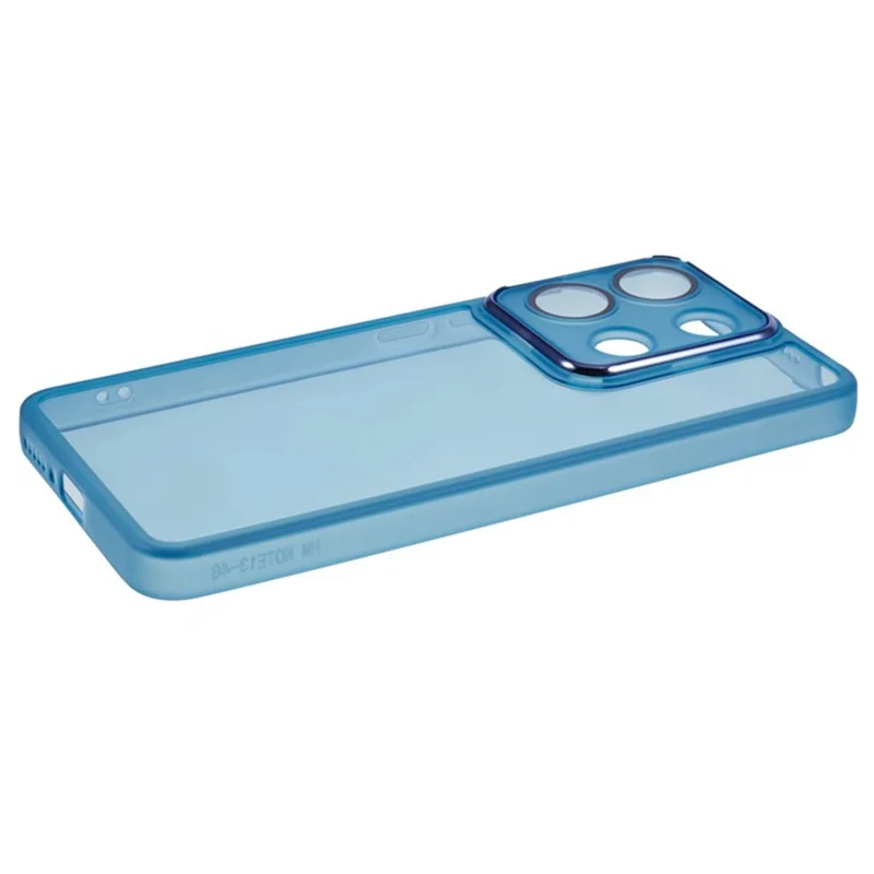 WANLONFENG DKSM Series for Xiaomi Redmi Note 13 4G TPU Case Electroplated Frame with Tempered Glass - Transparent Blue