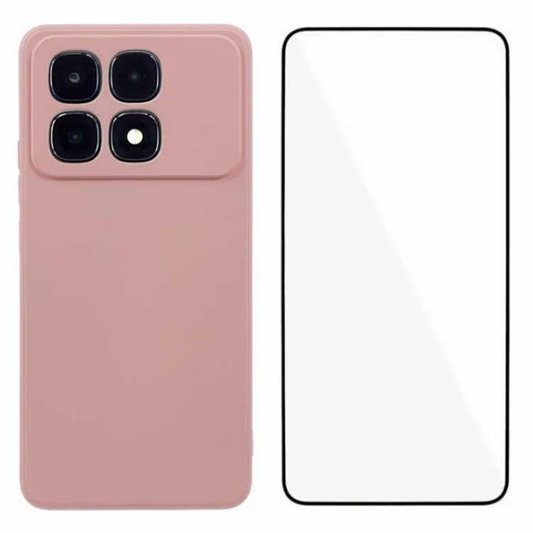 Serie Wanlonfeng RB2 Para Xiaomi Redmi K70 Ultra Case TPU Telephip Cover With Screen Protector - Rosa