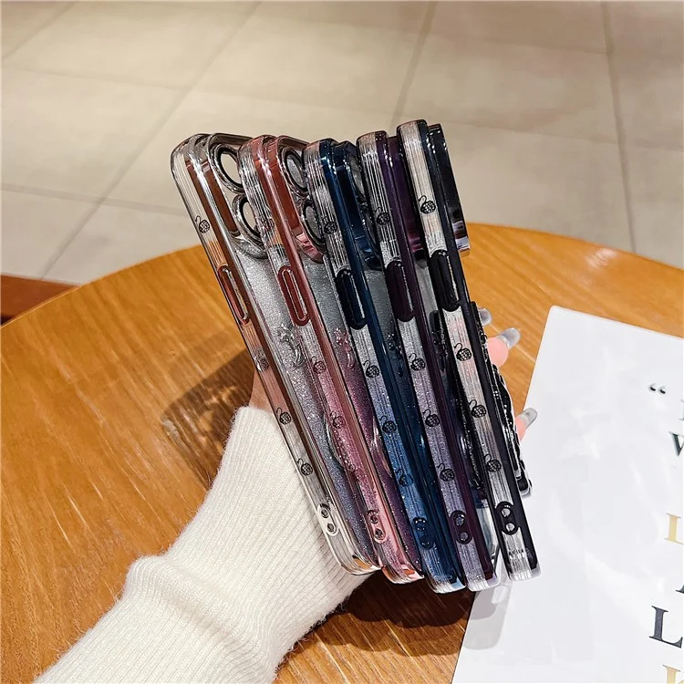 Para Iphone 16 Pro Max Case Design Swan Azone y Tpu Telephip Cover With Glass Lens Film - Azul