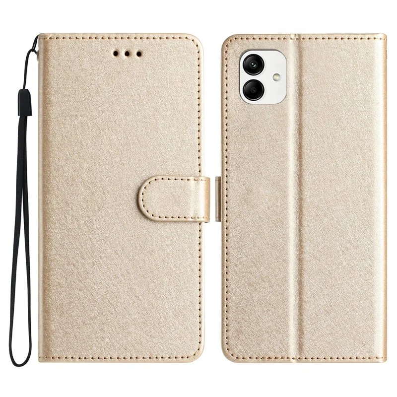 For Samsung Galaxy A07 4G / A06 5G / A06 4G Wallet Case Leather Folio Phone Cover Magnetic Clasp - Gold