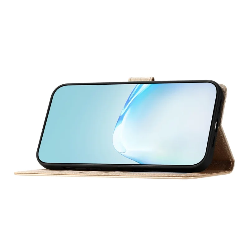 For Samsung Galaxy A07 4G / A06 5G / A06 4G Wallet Case Leather Folio Phone Cover Magnetic Clasp - Gold