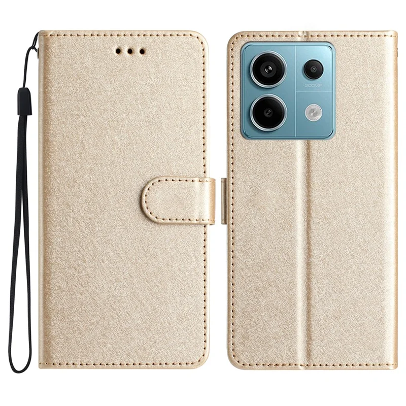 For Xiaomi Redmi Note 13 Pro 5G Wallet Case Leather Folio Phone Cover Magnetic Clasp - Gold