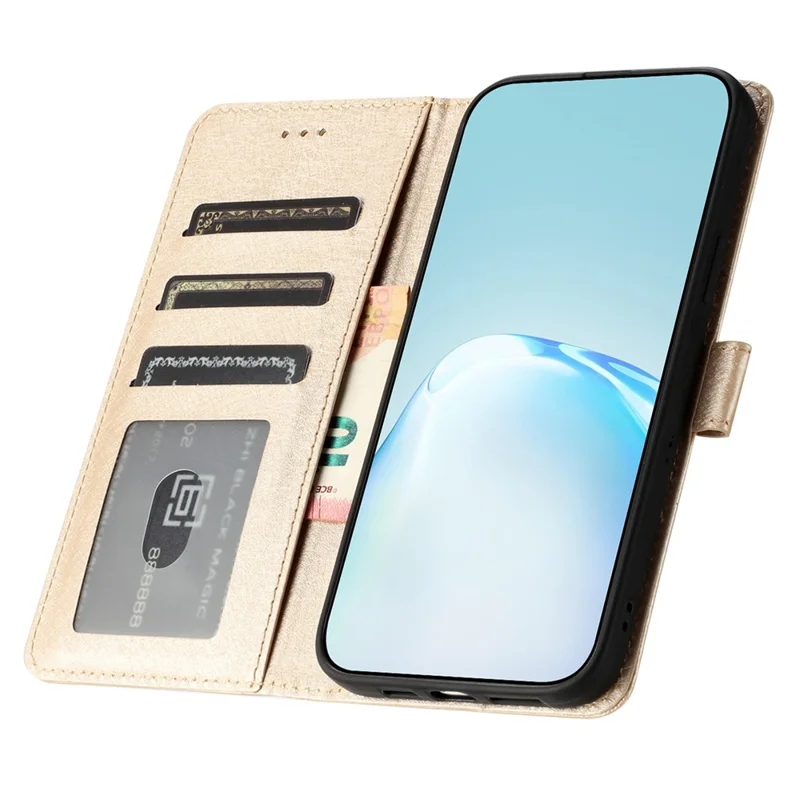 For Xiaomi Redmi Note 13 Pro 5G Wallet Case Leather Folio Phone Cover Magnetic Clasp - Gold