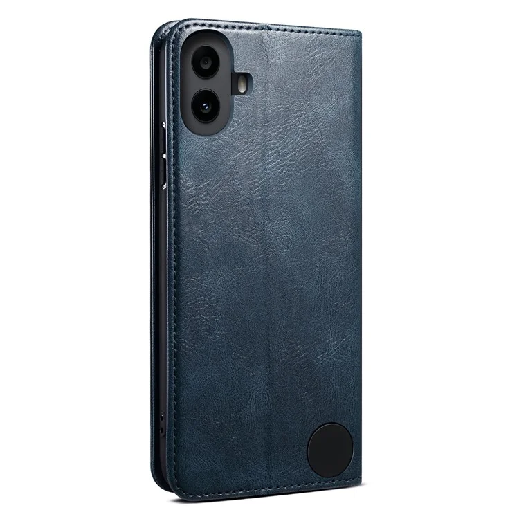 Для Nothing CMF Phone 1 Case Crazy Horse Texture Waxy Leather Wallet Stand Cover - Blue