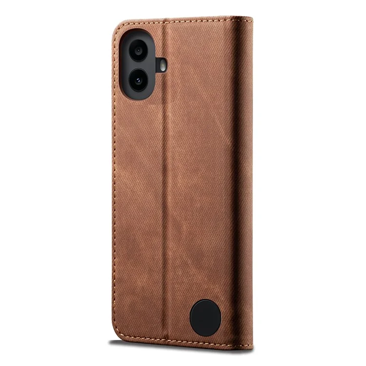 Чехол для телефона For Nothing CMF Phone 1 из джинсовой ткани с текстурой, устойчивый к царапинам, с подставкой - кофейный