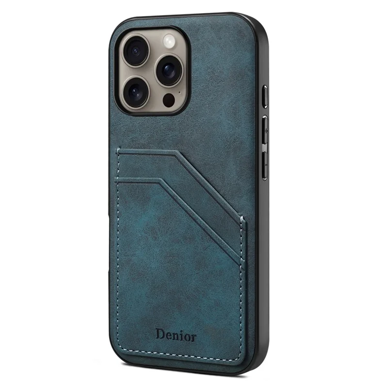 Deffior Для Iphone 16 Pro Max Case Case Slots pu Leather+TPU+PC Phone Cover - Синий