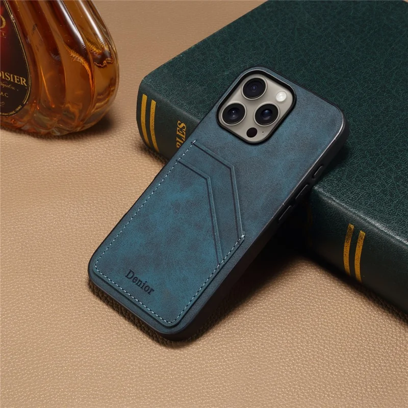 Deffior Для Iphone 16 Pro Max Case Case Slots pu Leather+TPU+PC Phone Cover - Синий