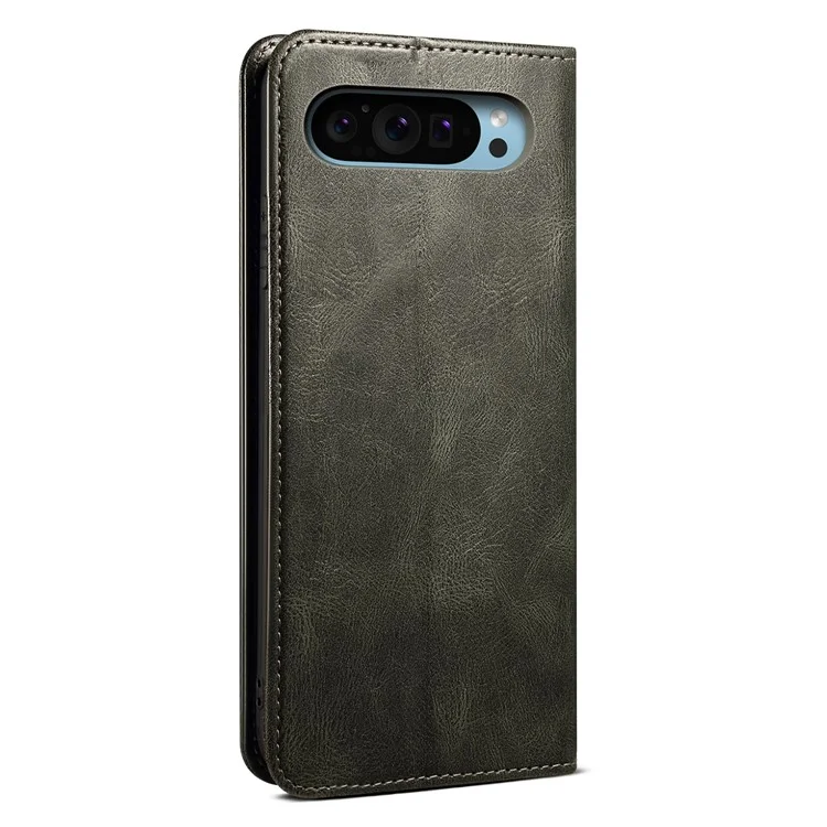 Pour Google Pixel 9 Pro / Pixel 9 Case Crazy Horse Texture Couvercle de Support de Portefeuille en Cuir Cireux - Vert