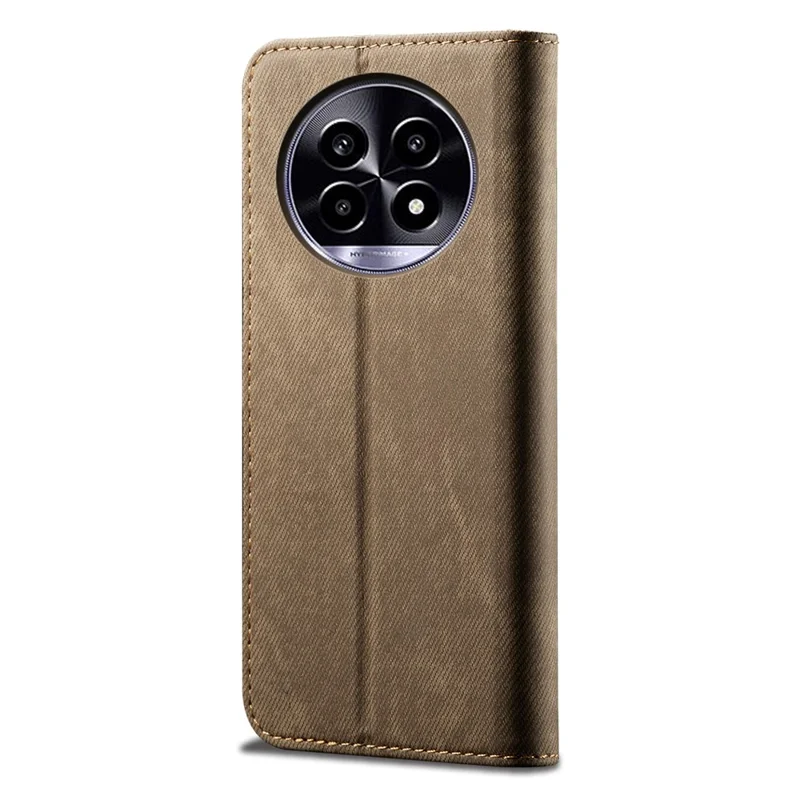 Per Realme 13 Pro 5G Case Jeans Texture in Stoffa Copertina Per Telefono in Pelle Anti-scratch - Cachi
