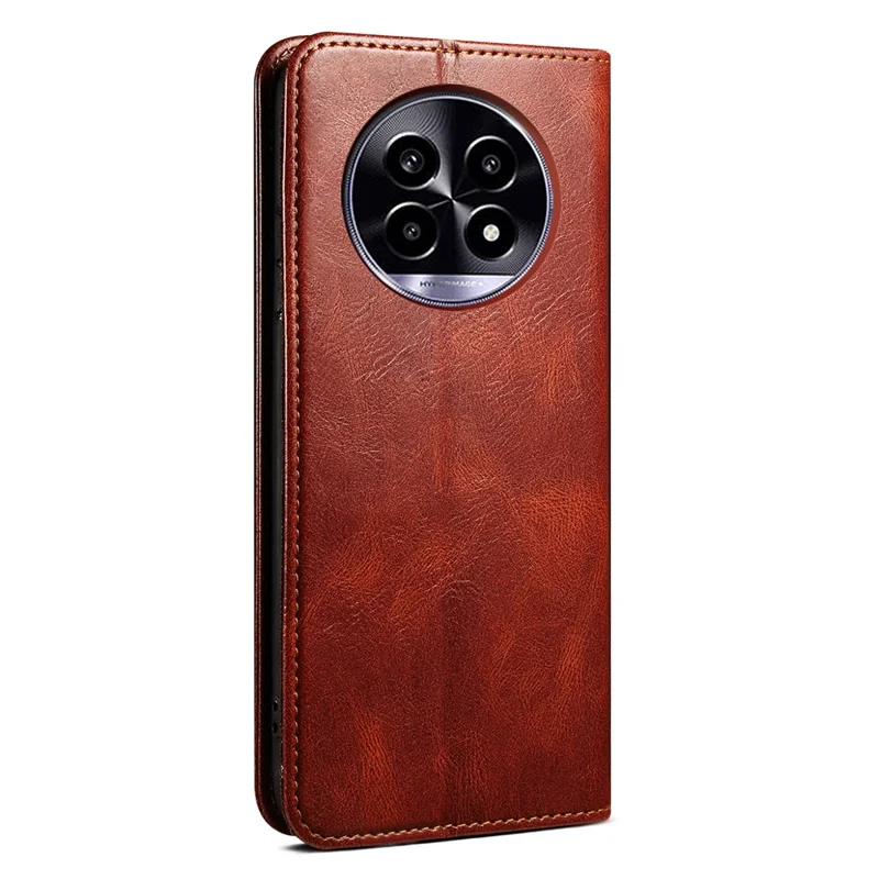 For Realme 13 Pro 5G (Global) / 13 Pro+ 5G (Global) Case Crazy Horse Texture Waxy Leather Wallet Stand Cover - Brown