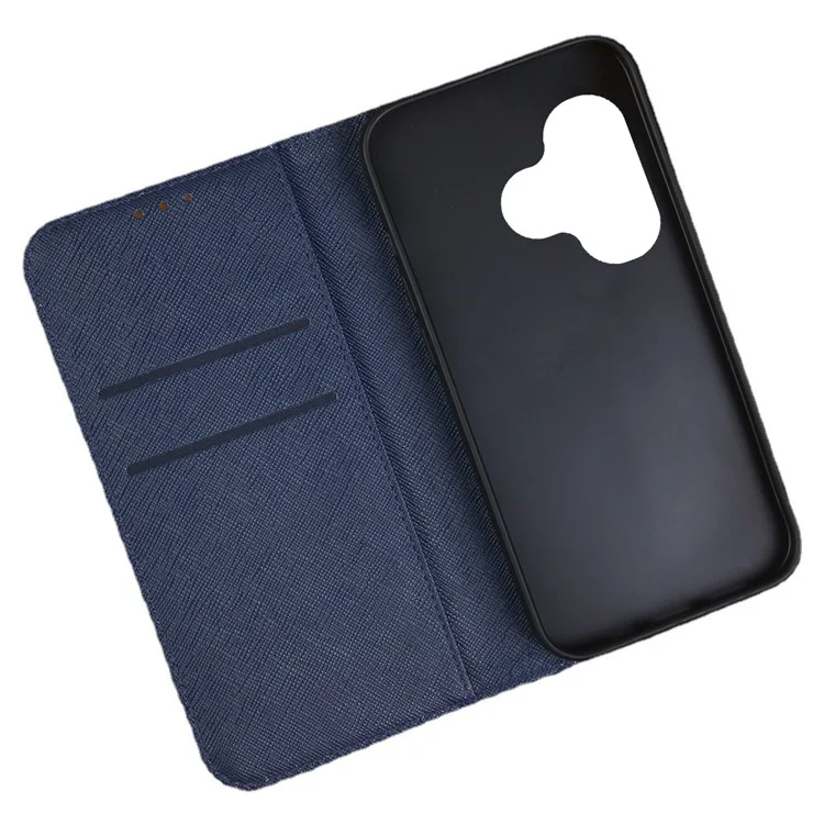 Para Realme GT 6 5G Case Textura Textura Capela Tape Hundend Magnet - Azul Escuro