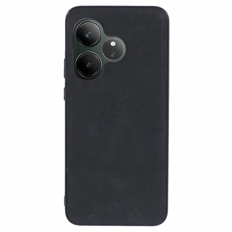 Per il caso Realme GT 6 5G Retro Leather Coated PC+TPU Phone Cover - Nero