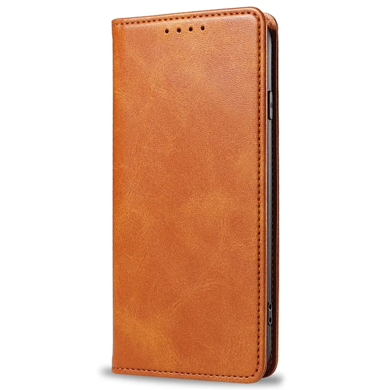 For Honor X6b 4G Case Strong Magnetic PU Leather Phone Cover Calf Texture - Khaki