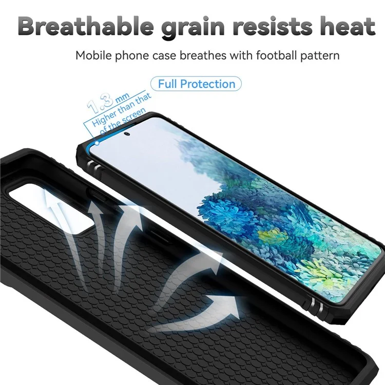 Para Samsung Galaxy S20 Plus 4G / 5G Funda de teléfono de PC duro + TPU blando con soporte de anillo de metal y protección deslizante de la cámara - Negro