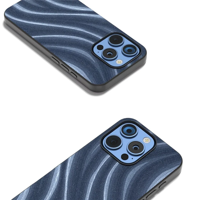 Für Das Iphone 16 Pro Max Case Milky Way Muster PU+PC+TPU Schockdelie -telefonabdeckung - Blau