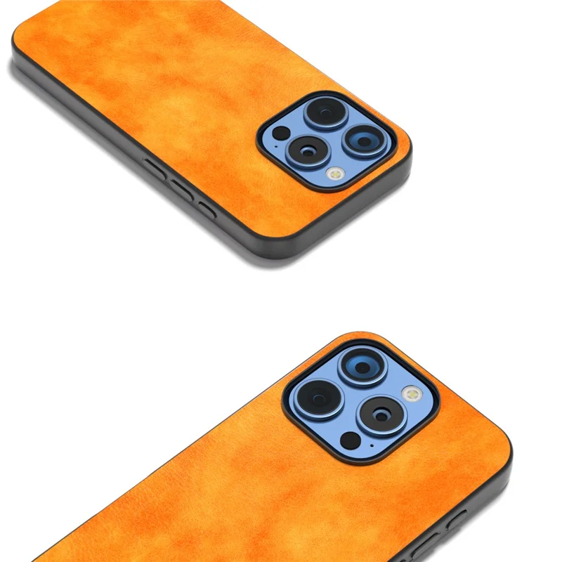 Pour Iphone 16 Pro Max Case Litchi Texture PU Leather + pc + Tpu Téléphone Couverture - Orange