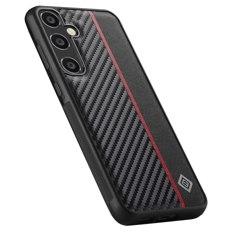 LC.IMEEKE For Samsung Galaxy S24 FE Case Carbon Fiber Texture Leather+TPU+EVA Phone Cover