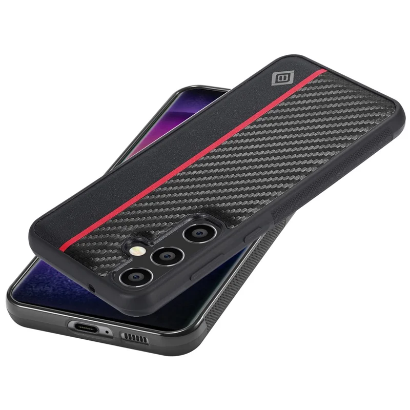 LC.IMEEKE For Samsung Galaxy S24 FE Case Carbon Fiber Texture Leather+TPU+EVA Phone Cover