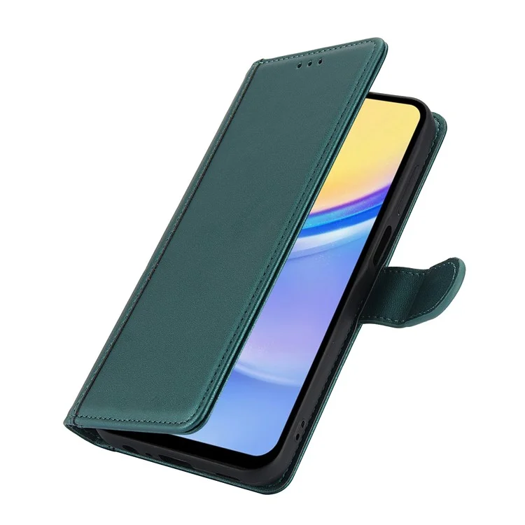 SY-003 For Samsung Galaxy A16 5G / A16 4G Case PU Leather Stand View Phone Wallet Cover with Hand Strap - Green