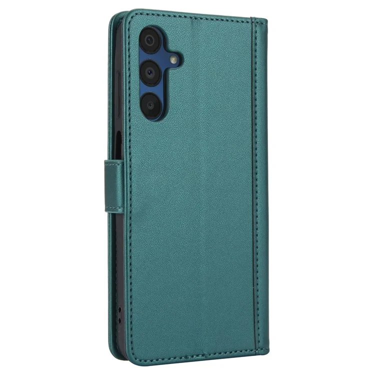 SY-003 For Samsung Galaxy A16 5G / A16 4G Case PU Leather Stand View Phone Wallet Cover with Hand Strap - Green
