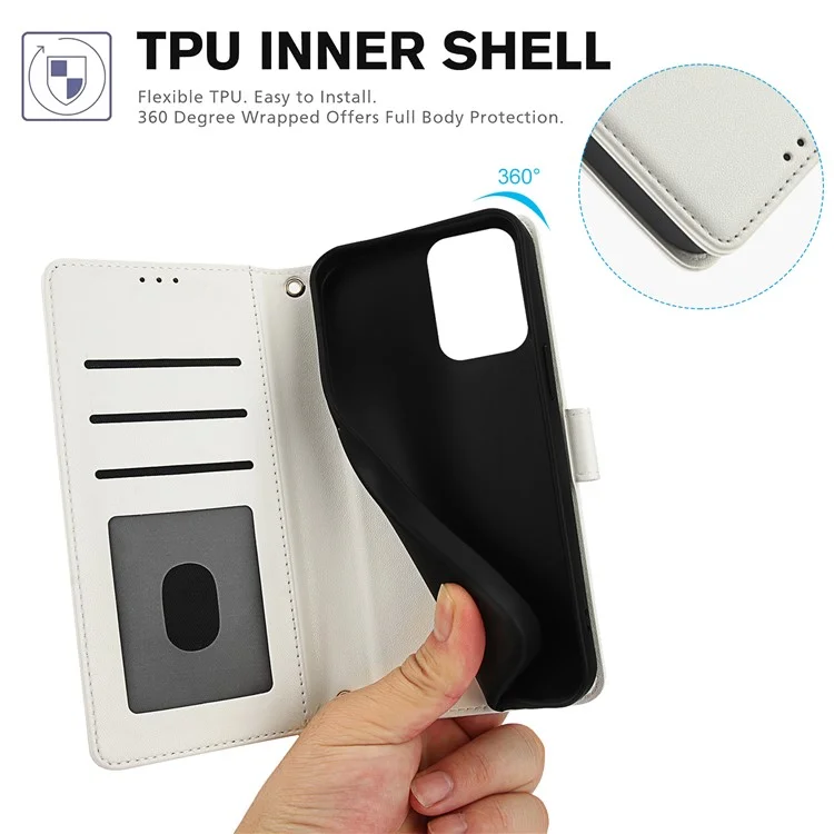 SY-003 Per Motorola Moto G04 4G / G24 4G Case PU in Pelle PU Visualizza Coperchio Del Polachet - Bianco