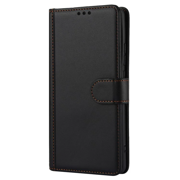 SY-003 Para Motorola Edge 50 Pro 5G Case PU PU Stand Vista Cubierta de Teléfono Con Correa de Mano - Negro