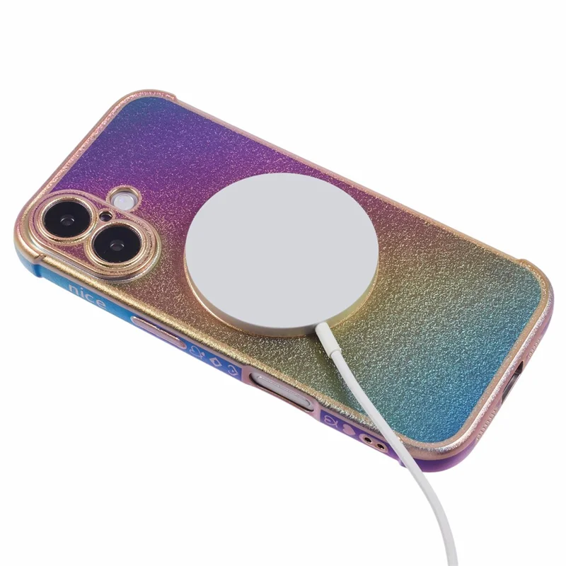 Para Iphone 16 Magnetic Case TPU Gradiente Cubierta de Teléfono Electroplacado - Vistoso