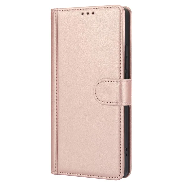 SY-003 Para Caso Oppo A60 4G Capa de couro PU Suporte Visualização Carteira do telefone com alça de mão - Rosa