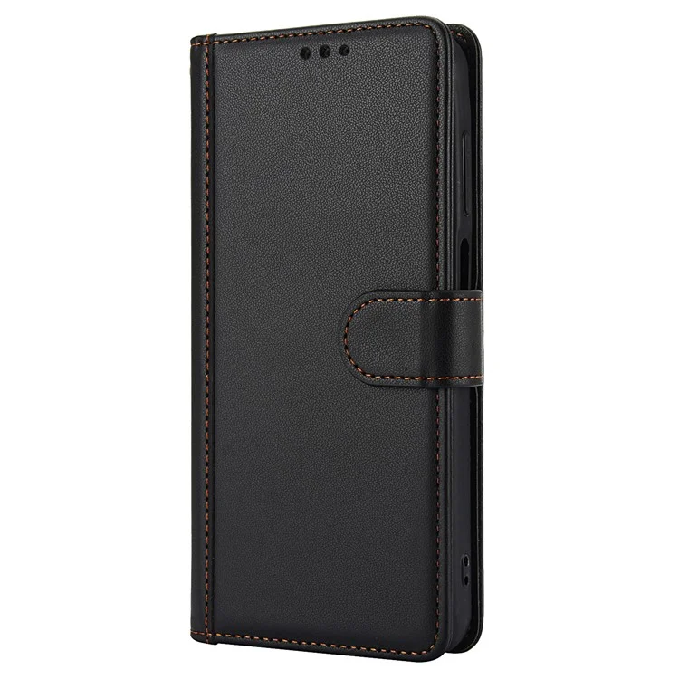SY-003 Per Realme 12 4G / 12+ 5G / Narzo 70 5G / Narzo 70 Pro 5G / P1 5G Case PU Coperchio Pelletto Pelle in pe Interno Con Canne Mani - Nero