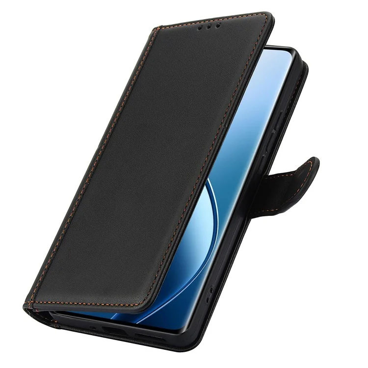 SY-003 Per Realme 12 4G / 12+ 5G / Narzo 70 5G / Narzo 70 Pro 5G / P1 5G Case PU Coperchio Pelletto Pelle in pe Interno Con Canne Mani - Nero
