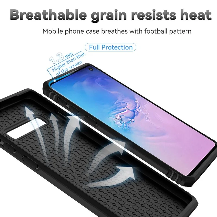 Custodia protettiva per fotocamera Slide per Samsung Galaxy S10 Plus, in PC + TPU antishock con supporto ad anello in metallo - Nero