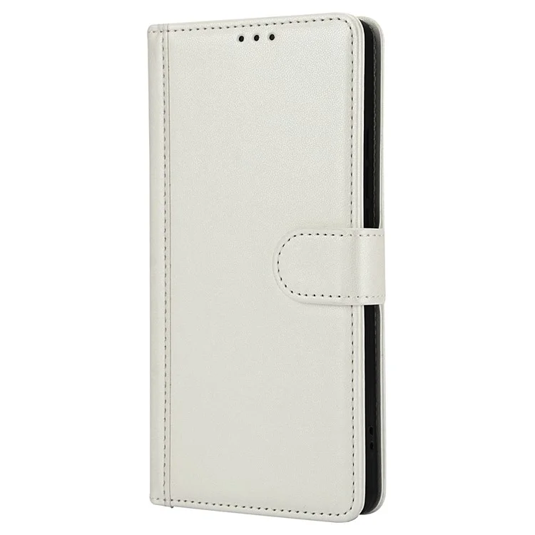 SY-003 Для Xiaomi Poco M6 Pro 4G / Redmi Note 13 Pro 4G Case Case Leather Stand View Chepe Coleme Cover с Ручным Ремнем - Белый