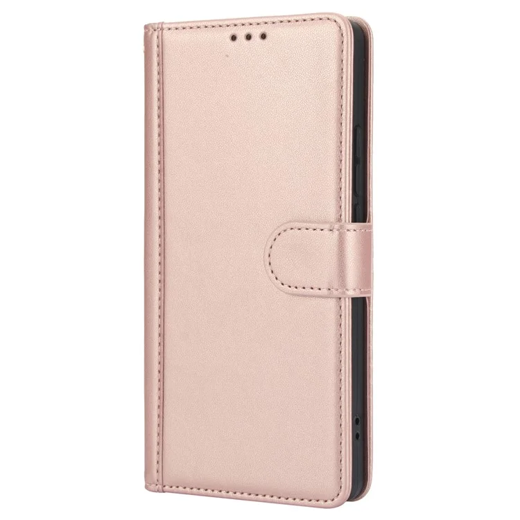 SY-003 Para Xiaomi Redmi Note 13 4G Case PU Cubierta de la Billetera Del Teléfono Con Correa Para la Mano - Rosa