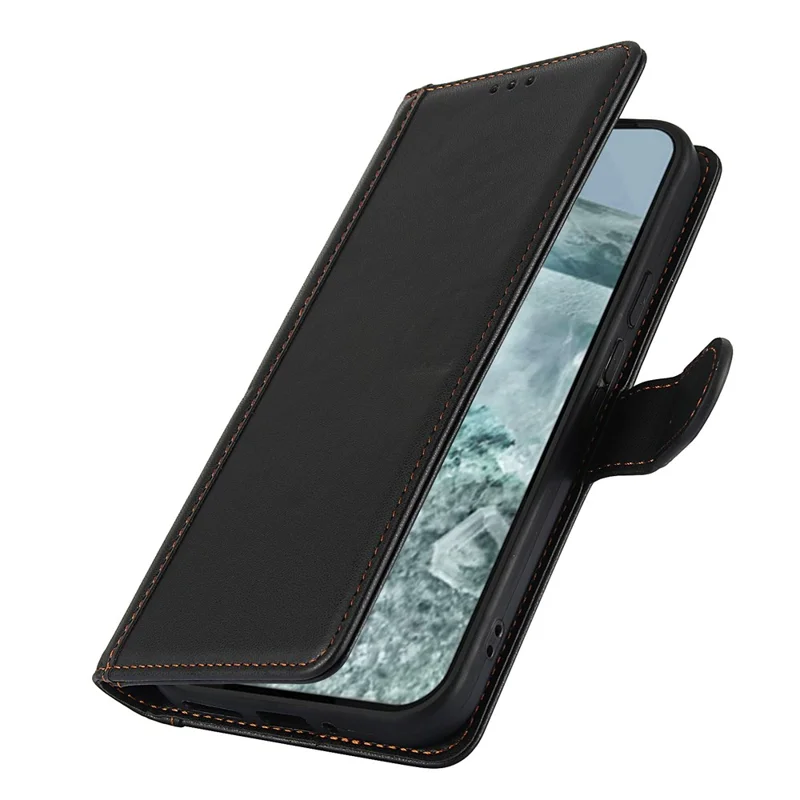 SY-003 For Google Pixel 9 Pro XL Case PU Leather Stand View Phone Wallet Cover with Hand Strap - Black